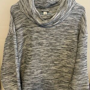 Ava & Viv Black and White Cowl Neck Sweater